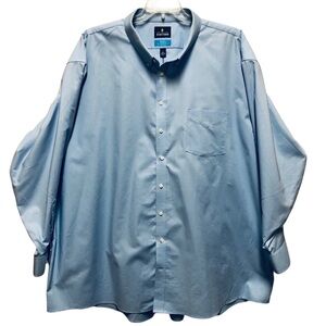 Stafford Men's Light Blue Long-Sleeve Button-Down Dress Shirt.Size Big 4XL Cool